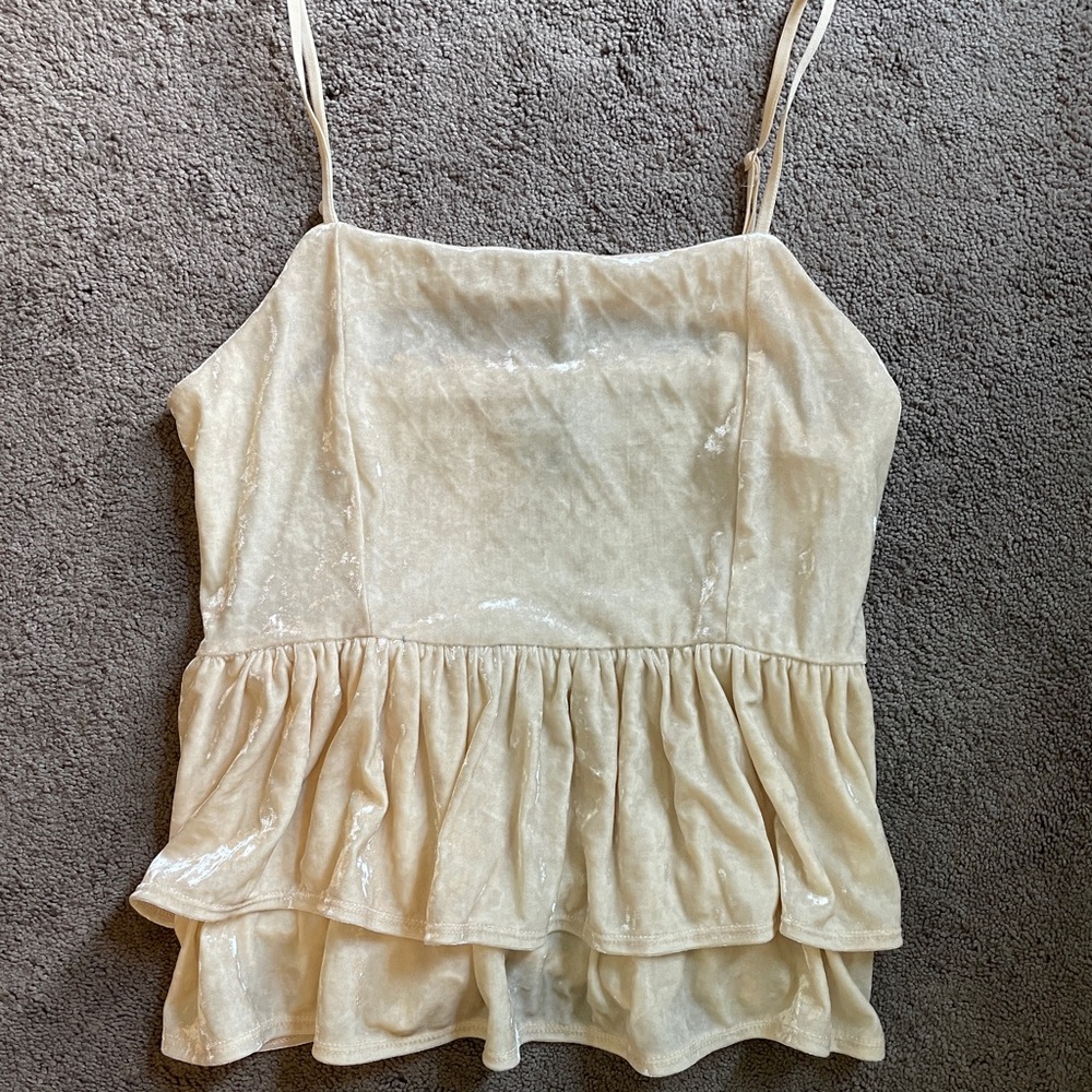 American Eagle Cream Velvet Camisole